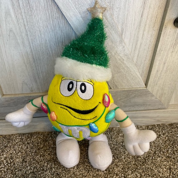 2003 Christmas Yellow Peanut M and M Plush Doll by Galerie 11” - Picture 2 of 8